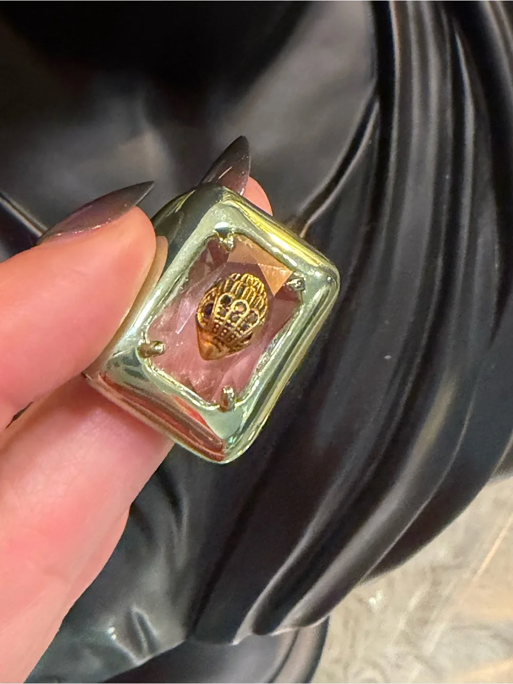 Kurt Geiger Gold-tone Dome Ring with Heart Accent 6.5-7